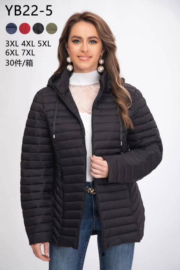 Kurtki damskie duże rozmiary Roz 3XL-7XL, 1 Kolor Paczka 5 szt 1